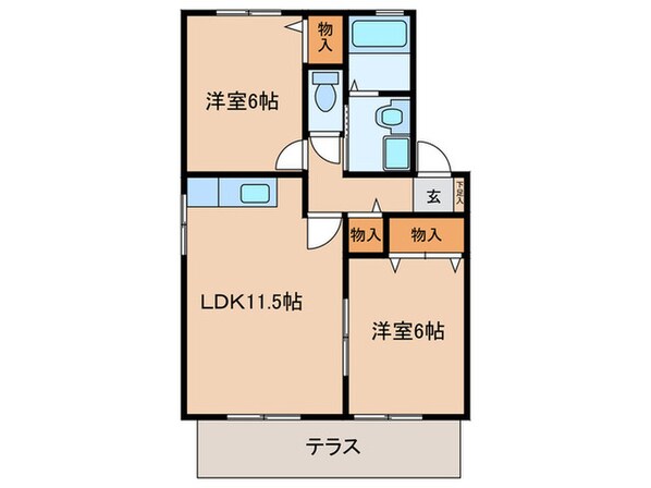 セジュ－ル弍番館の物件間取画像